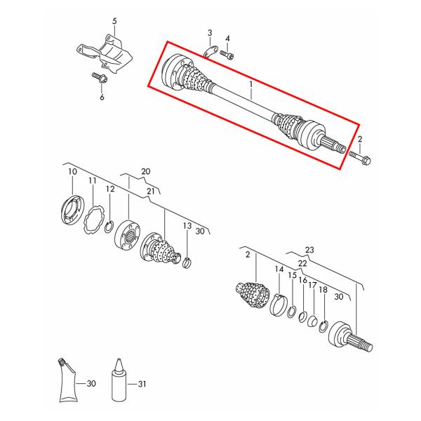 For Bentley Continental Generation 6.0T 2004-2012 Rear Left & Right Drive Shaft Axle OEM 4E0501203A