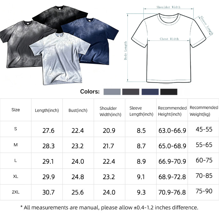 Ink Splatter Basic Crew Neck Tee Loose Fit Vintage Wash T Shirt Streetwear