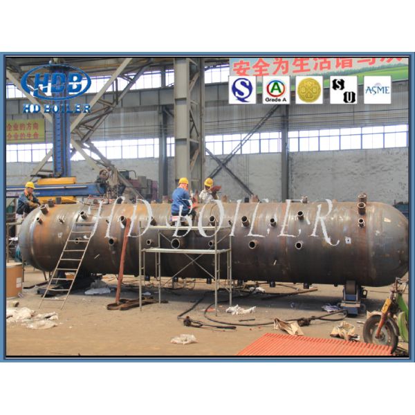 Power Station Boiler Drum In Thermal Power Plant Carbon / Stainless Steel