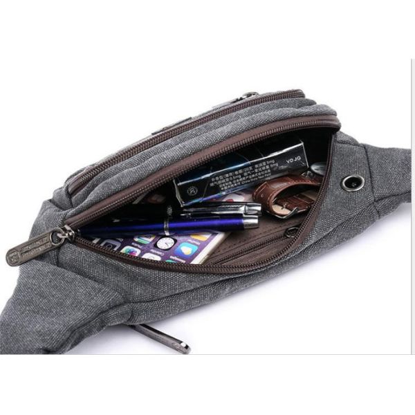 Бочонок сумок талии черных людей спорт сформированный с линией ушей отверстием