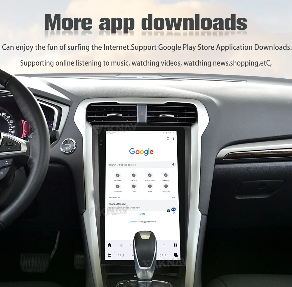 Viknav 13,6 дюйма Android Автомобильное радио Для Ford Mondeo 2013-2021 Мультимедийный проигрыватель GPS Навигационный головной блок Беспроводное Carplay