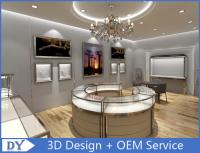Montre de bijoux avec miroir cadre en acier inoxydable + armoire en bois + verre + lumières