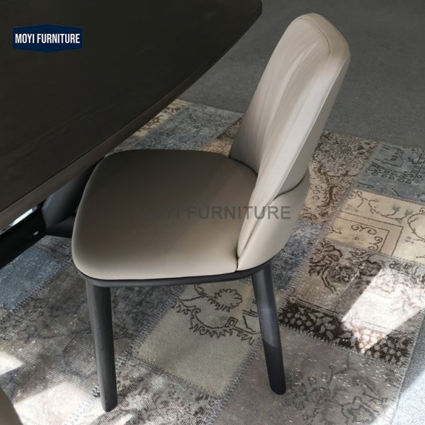 Modern Hotel Wooden Restaurant Chairs Luxury Solid Wood Upholstered Leather Dining Chair for Banquet Dining Room Furniture