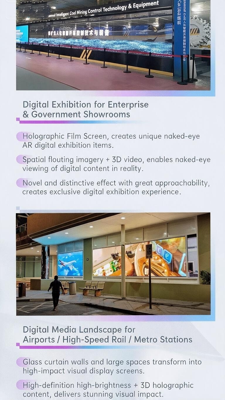 2mm 4mm Holographic Transparent Screen Achieving Naked Eye 3D Levitation Images