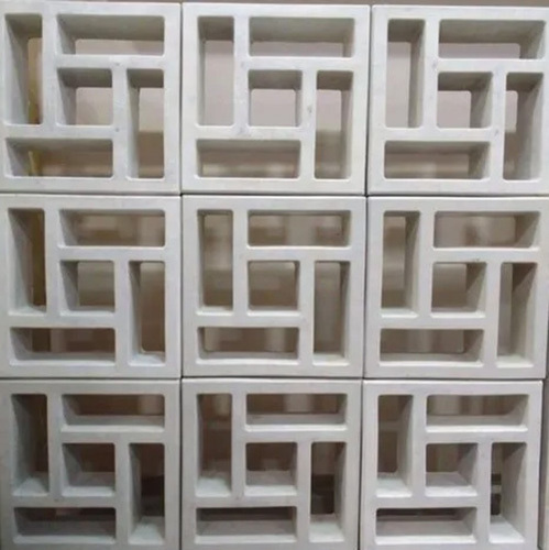 White Concrete Breeze Blocks with Pinwheel Pattern Cement Screen Vent Blocks Outdoor Decorative Patio Privacy Screen Wall
