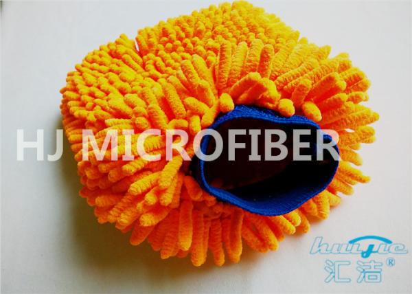 1500gsm Microfiber Chenille Wash Mitt Car Cleaning Mitt With Elastic Cuff