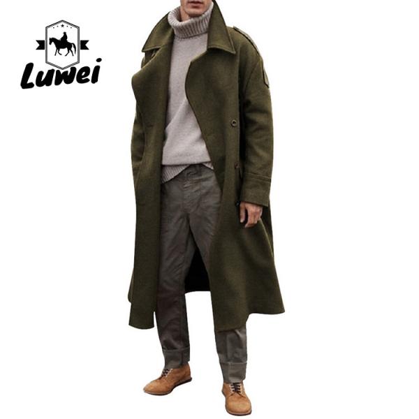 Coupe de chaussure longue tranchée d'hiver Chaqueta Moto Kurtka Bluse utilitaire sur taille Classic Teddy Coat Jacket homme