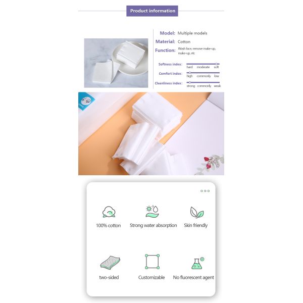 Plum Blossom Cotton Spunlace Nonwoven Fabric For Makeup Pads