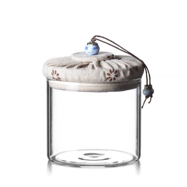 Cloth Cover Sealed Borosilicate Glass Storage Jars