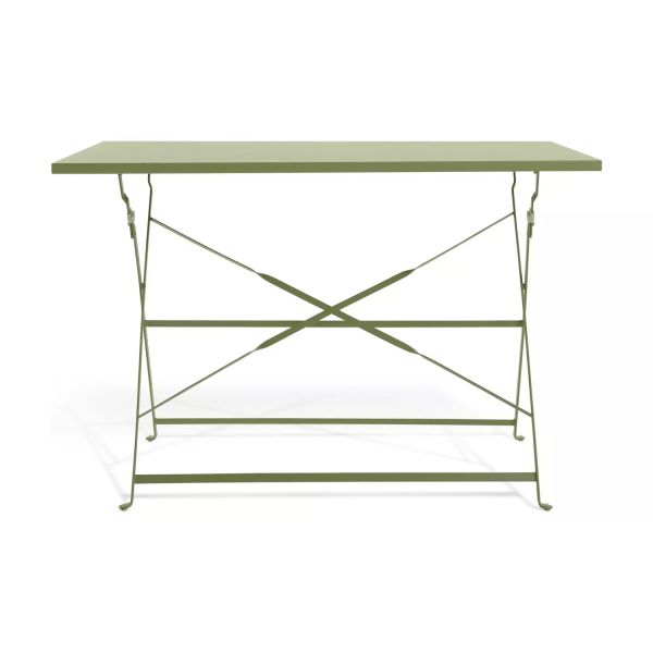 AJUNION 4 Seater Folding Metal Patio Set Steel Garden Set Folding Table and Chair Outdoor Bistro Set