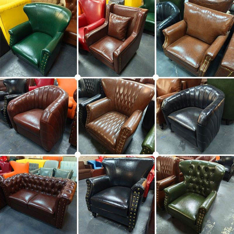 American-style Vintage Retro Design Bar Sofa Set with Solid Wood Construction and Water Resistant Finish for Commercial Use