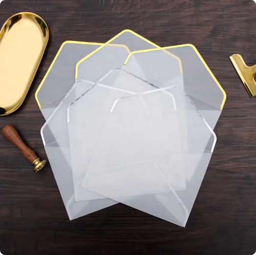 Custom Gilt Edge Glassine Paper Envelope Bag for Postcard and Greeting Card Packing