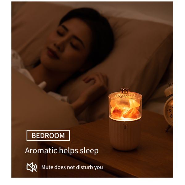 Newest Nature Crystal Salt Rock Aromatherapy Lamp  7 Color Atmosphere Night Light For Bedroom Office Car Air Purify