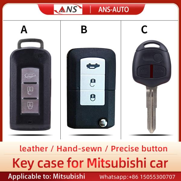 Anti Scratch Leather Car Key Case , Mitsubishi OEM Leather Car Key Holder