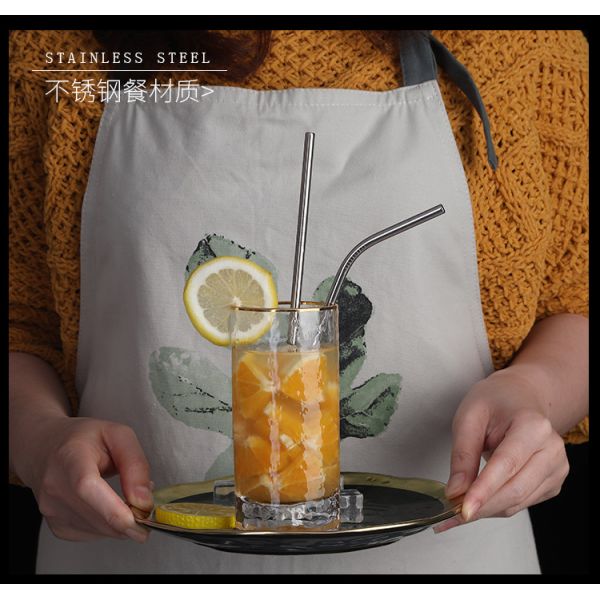 Customized Stainless Steel Smoothie Straws , Lightweight Rose Gold Metal Straws