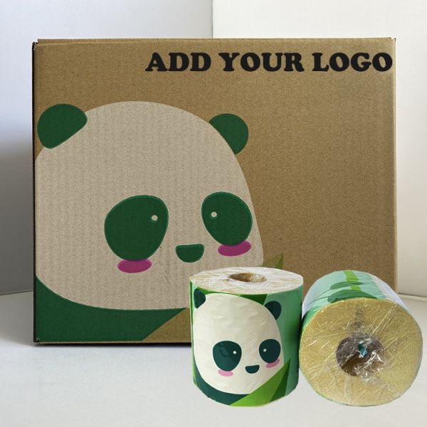Custom Logo 3 Ply Toilet Paper Roll Bulk Toilet Pap Tissu in Bulk Roll Soft Toilet Tissue Core Paper