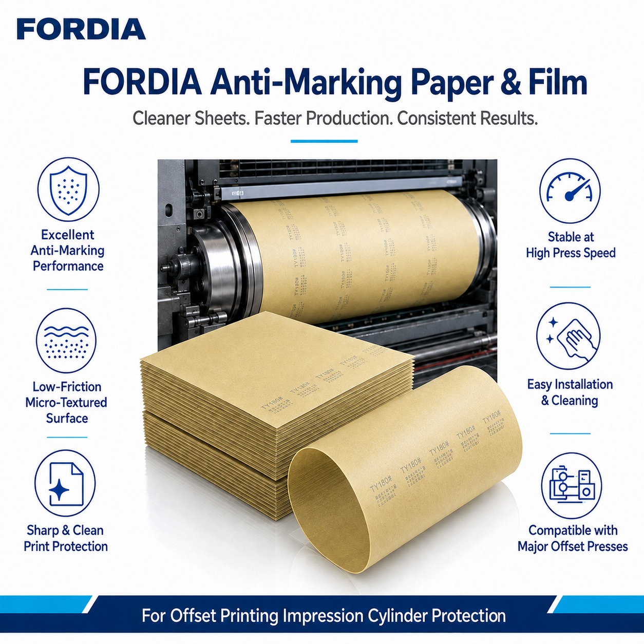 TY180 TY320 Anti Marking Film Anti Set Off OFFSET Printing Machine Consumables