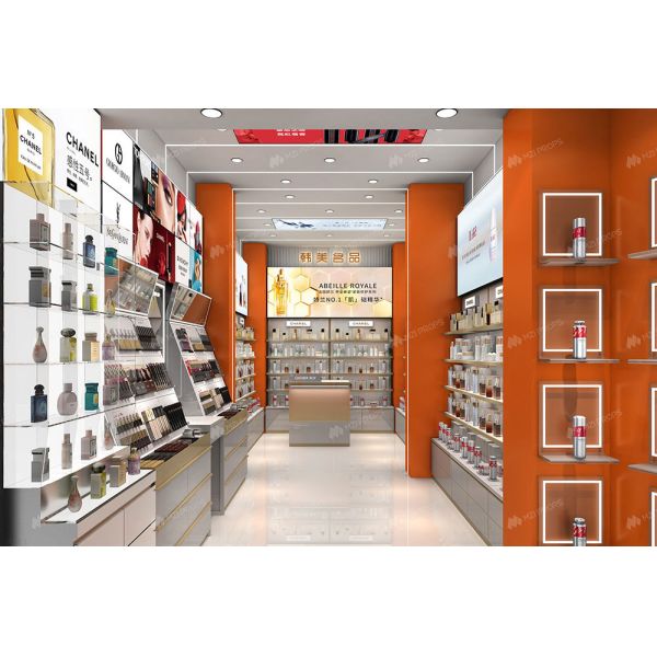 20Sqm Cosmetic Store Commercial Glass Display Case Modern Retail Fixtures