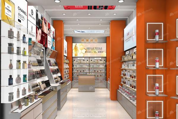 Luxury Store Interior Design Makeup Display Rack Beauty Store Display for Retail Shop Interior Design