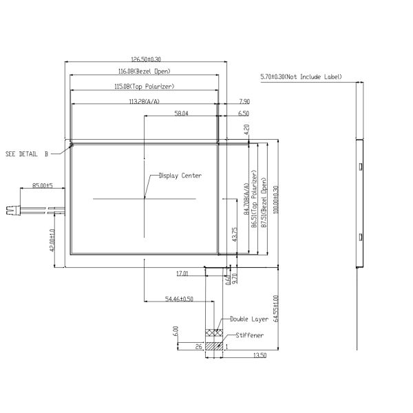 26 Pins RGB Industrial TFT Display TM056KDH02 5.6 Inch TIANMA 320x234dots 330 Cd/M2