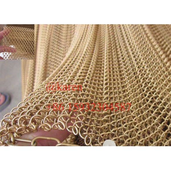 SS304 Chain Link Metal Mesh Curtains Decorative Wire Mesh For Room