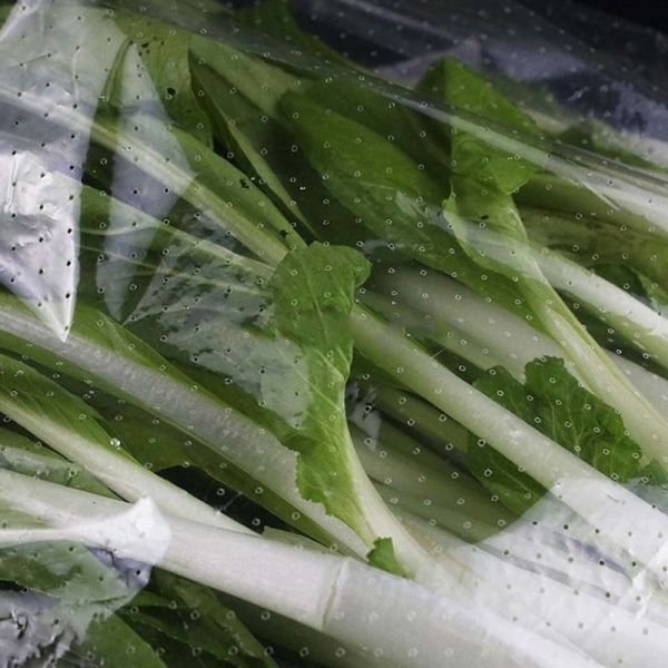 Self Adhesive Micro Perforated Plastic Bags Breathable Vegetable Produce Bag High Clarity
