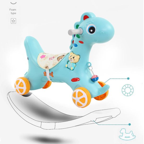 Indoor Outdoor Activities Play Nursery Child Birthday Gift PVC Rocking Horse for Baby Toddler