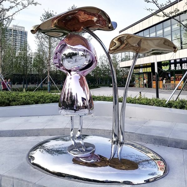Customized Colors Modern Abstract Mirror Stainless Steel Sculpture for Outdoor Decoration from Model