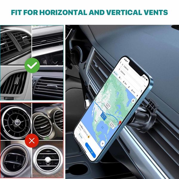Air Vent 4pcs N50 Magnetic Car Phone Mounts Vent Clip Double Lock
