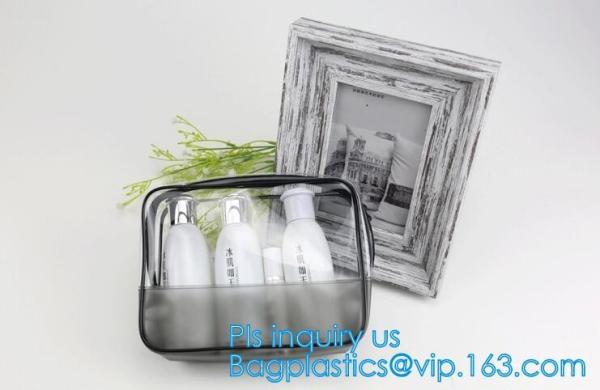 Travel Wash Bag Holder Zipper Pouch Large Hand Bag PVC Makeup Clear Cosmetic Bag, zipper transparent plastic pvc makeup