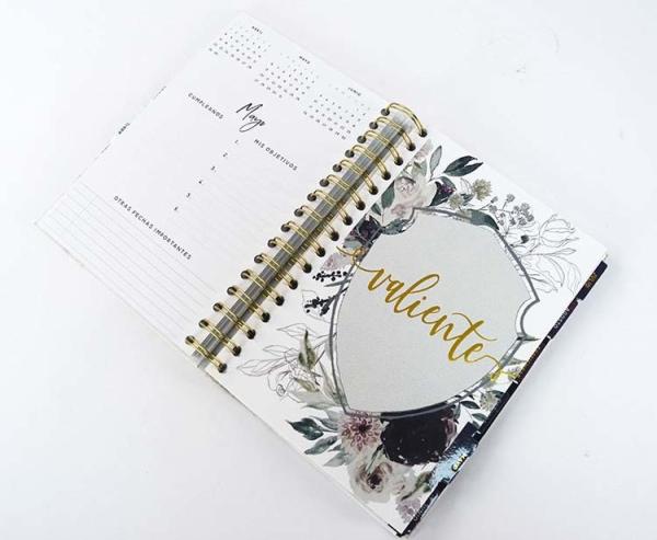 CMYK A5 Hardcover Notebook Printing Gold Spiral Weekly Daily Planner 80 Sheets