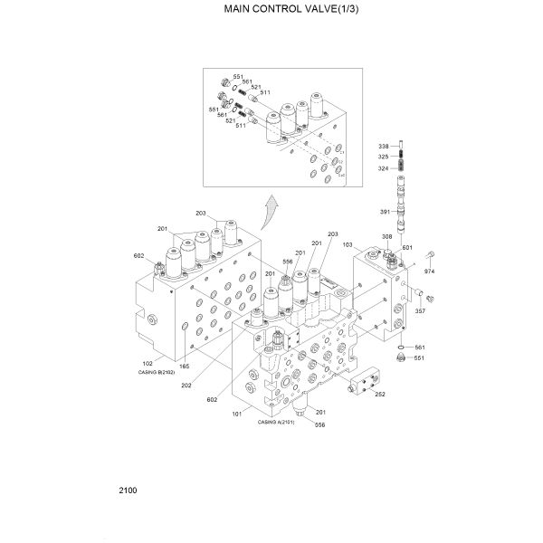 Клапан сброса В9402034982 Хюндай Р210ЛК3