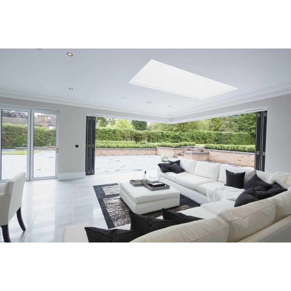 Corner Folding 3m Aluminium Bifold Doors Insulating Glazed Ultra Silver