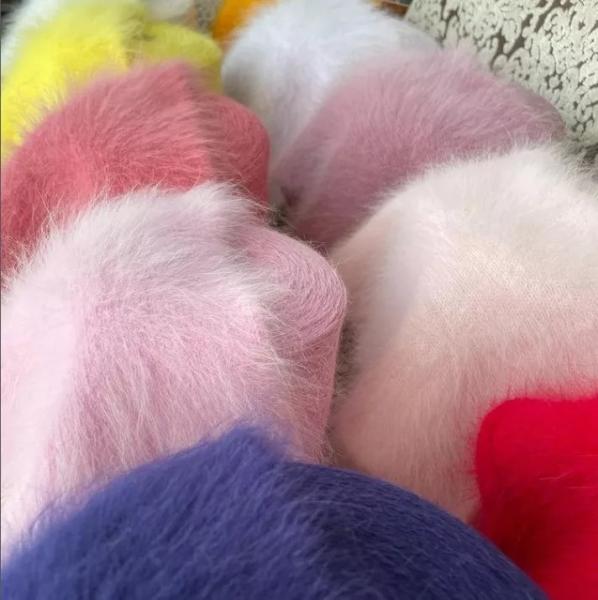 1/15NM Blending Soft Silk Long Mink And Rabbit Yarn For Hand Woven Sweater Bodysuit