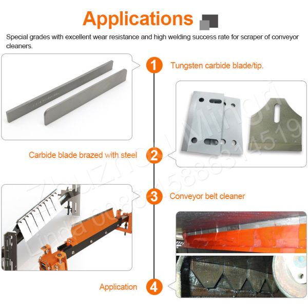 Кончики лопатки замены шабера конвейерной ленты минирования карбида вольфрама Widia более чистые