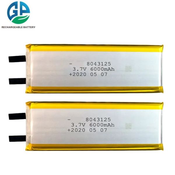 6000mah 8043125 3.7v 1s Rechargeable Lipo Battery Blue With Plug