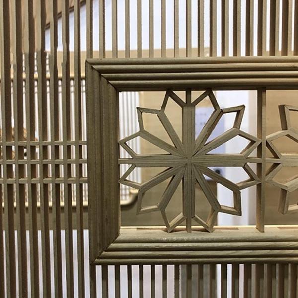 Madeira decorativa japonesa Kumiko Solid Pine Wood Partition de Hinoki