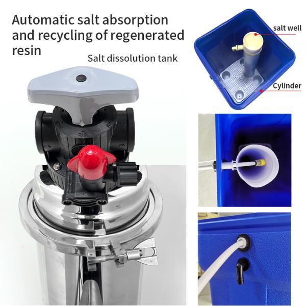 Manual Central Water Softener Resin Filter SS304 Calcium Ion Exchange 1000L/H 2000L/H 3000L/H