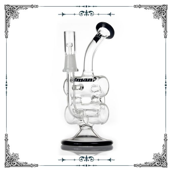 Black Base and Mouth Piece Recycler Oil Dab Rig Bongs Showerhead Pers Smoking Water Pipes