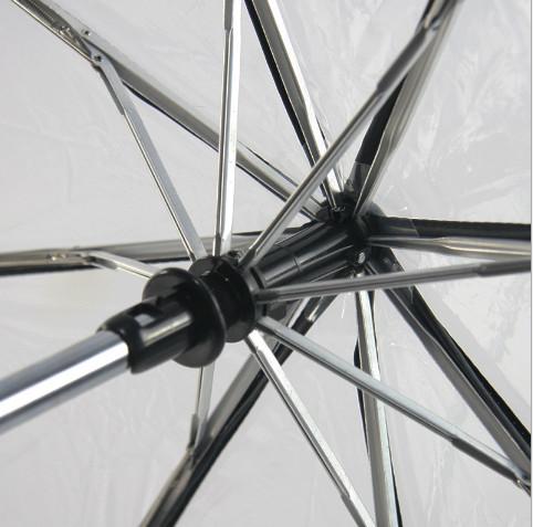 Unisex Lightweight Auto Open Umbrella Transparent Folding Umbrella With Case