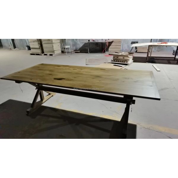 Banquet Hotel Home Wooden Folding Farm Table with Solid Pine Wood