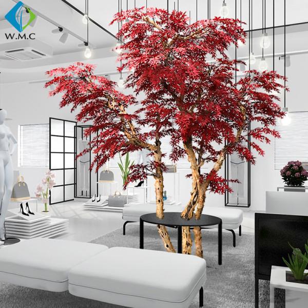 Red Leaf Artificial Maple Tree For Garden Zen Ornament 3m Height Customized Design