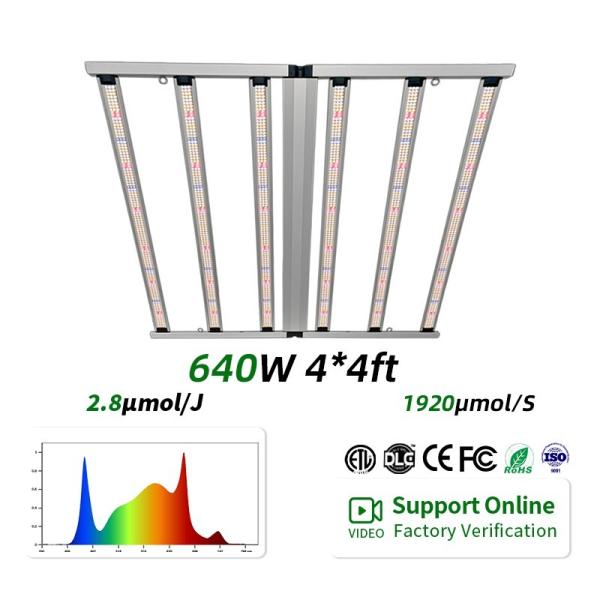 Commercial 640W lumières de culture d'usine d'éclairage SAMSUNG LM281B LED plein spectre 2.8umol/J pour les plantes hydroponiques intérieures