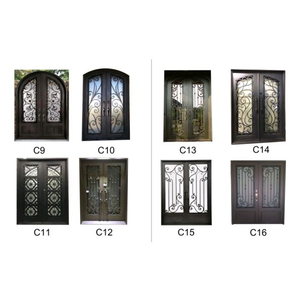 Стиль двойных парадных входов утюга экстерьера частей утюга Орнаментал качания европейский