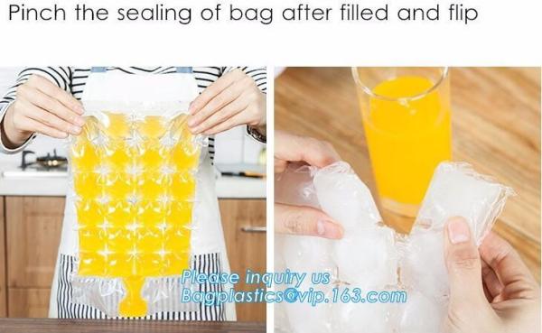Disposable Ice Cube Tray Mold Water Injection Cocktail Makes Ice bag, self-sealing plastic disposable wine beer cooler f