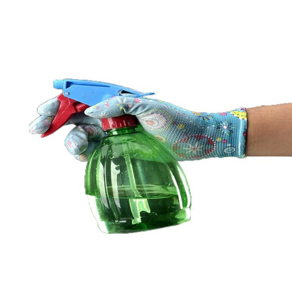 Nitrile Coated Garden Work Gloves Polyester Liner Clear Safety Gloves