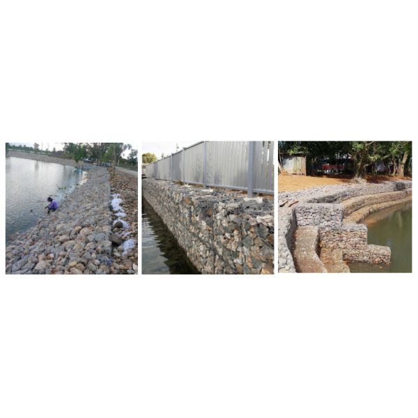 Шестиугольный сплетенный Pvc покрыл подпорную стенку корзин 2.2mm Galfan Gabion