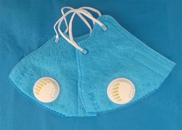 Blue Earloop N95 Dust Disposable Face Mask With Valve Anti Pollution