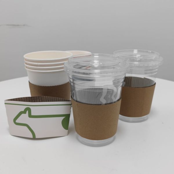 Disposable Coffee Cup Sleeves Design for Double Corrugated Paper Cup Jackets