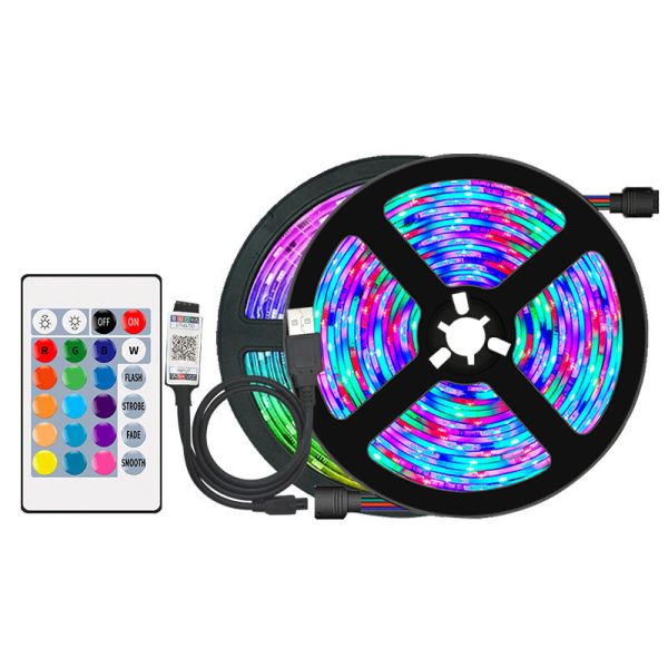 180LEDS 10M RGB 5050 Led Strip Light with TUYA WIFI Control 24Key IR Remote and Music Sync PCB Width 10mm